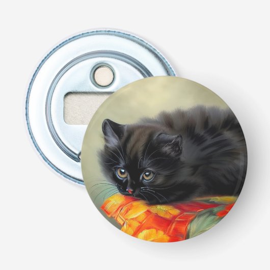  zwarte keuken met rode ventilatorbak button flesopener (Voorkant)