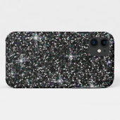 Zwarte kiezelglitter Case-Mate iPhone case (Achterkant (horizontaal))