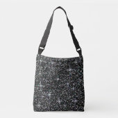 Zwarte kiezelglitter crossbody tas (Voorkant)