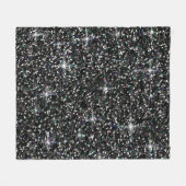 Zwarte kiezelglitter fleece deken (Voorkant (Horizontaal))