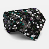 Zwarte kiezelglitter stropdas (Opgerold)