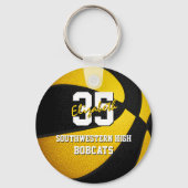 zwarte kinder basketbalteamkleuren sleutelhanger (Achterkant)