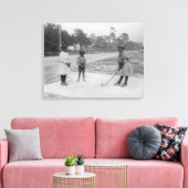 Zwarte kinderen die Golffoto's afspelen Canvas Afdruk (Insitu (Woonkamer))