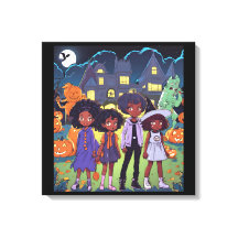 Zwarte Kinderen struikelen over een spookstad Hall