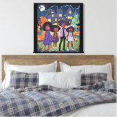 Zwarte Kinderen struikelen over een spookstad Hall Canvas Afdruk (Insitu (Slaapkamer))