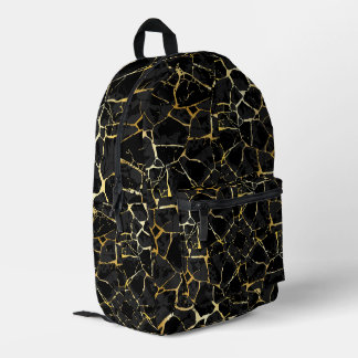 Zwarte Kintsugi Goudader Bedrukte Rugzak