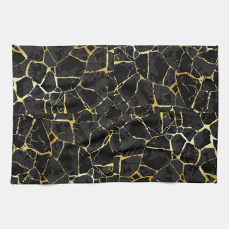 Zwarte Kintsugi Goudader Theedoek