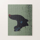 Zwarte kip in de Grass Art Puzzel (Verticaal)