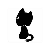 Zwarte kitten 2 silhouette kunststempel 	rubberstempel (Afrduk)