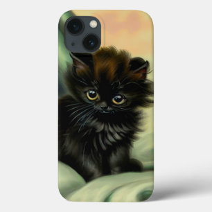 zwarte Kitten-illustratie iPhone 13 Hoesje