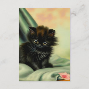 zwarte Kitten-illustratie Informatiekaartje