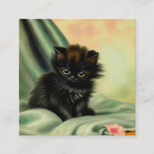  zwarte Kitten-illustratie Informatiekaartje