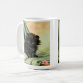 zwarte Kitten-illustratie Koffiemok (Voorkant links)