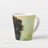 zwarte Kitten-illustratie Latte Mok (Rechterhoek)