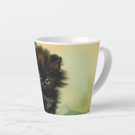  zwarte Kitten-illustratie Latte Mok (Rechterhoek)