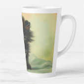  zwarte Kitten-illustratie Latte Mok (Rechts)