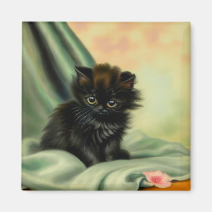 zwarte Kitten-illustratie Magneet
