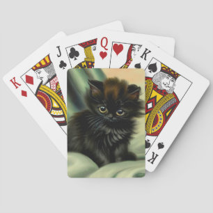  zwarte Kitten-illustratie Pokerkaarten