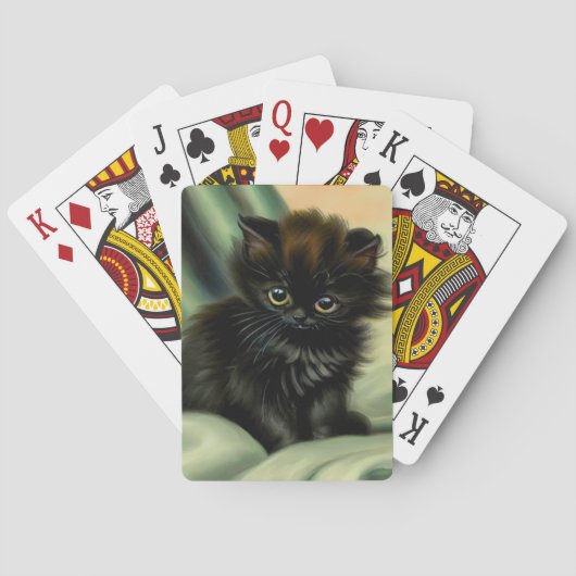 zwarte Kitten-illustratie Pokerkaarten (Achterkant)