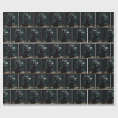 Zwarte kitten met een witte daisy cadeaupapier (Vlak)