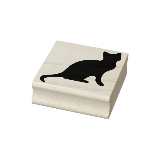 Zwarte kitten silhouet 	rubberstempel (Stempel)