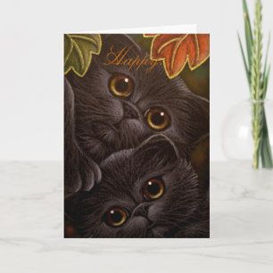 ZWARTE KITTENKATTEN - THANKSGIVING KAART