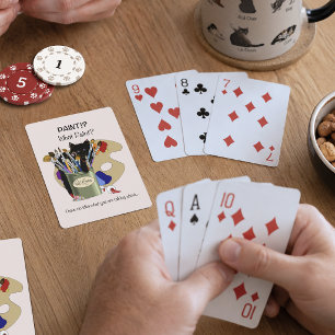Zwarte Kittens Verfkwast Pot Kunstenaar Kat Roze Pokerkaarten