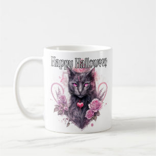 Zwarte Kitty Kat Gelukkig Halloween Koffiemok