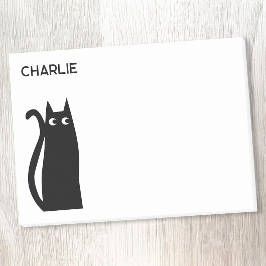 Zwarte Kitty Kat Gepersonaliseerd Post-it® Notes