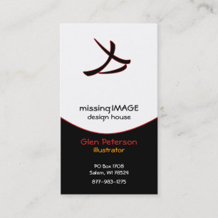 Zwarte klap met rood visitekaartje