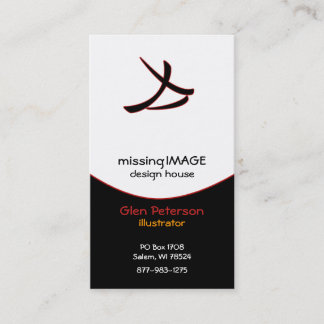 Zwarte klap met rood visitekaartje