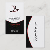 Zwarte klap met rood visitekaartje (Voorkant / Achterkant)