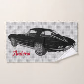Zwarte Klassiek Corvette Design Bath-handdoekset Bad Handdoek (Handdoek)