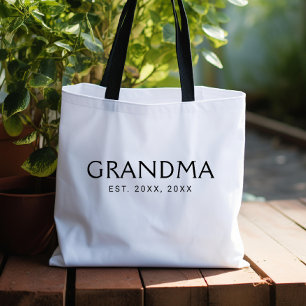 Zwarte Klassieke Typografie Oprichting Oma Draagtas
