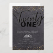 Zwarte klassieke uitnodiging (Voorkant / Achterkant)