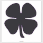Zwarte Klaver extra grote contour sticker (Vel)