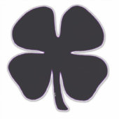 Zwarte Klaver extra grote contour sticker (Voorkant)