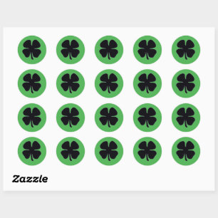 Zwarte Klaver groen rond kleine stickers