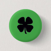 Zwarte Klaver groene knop Ronde Button 3,2 Cm (Voorkant)