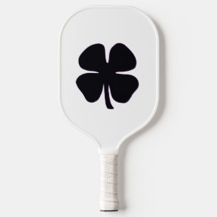 Zwarte Klaver witte pickleball paddle