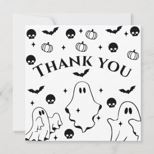 Zwarte Kleine Geest Halloween Baby Shower Bedankkaart