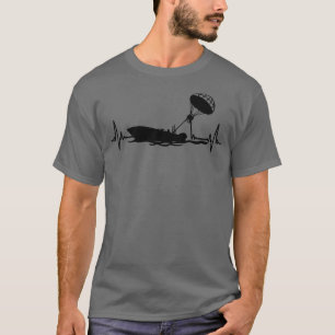 Zwarte kleur Ik hou van Parasailing Heartbea T-shirt