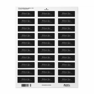 Zwarte kleur Linen textuur Afdrukken Witte Typogra Etiket