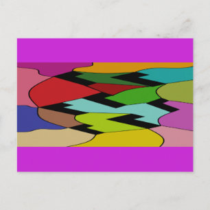 Zwarte kleur met kunstontwerp in het midden briefkaart