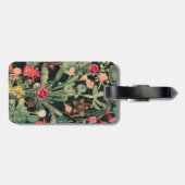 Zwarte  kleurrijke cactus bagagelabel (Achterkant horizontaal)