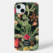 Zwarte  kleurrijke cactus Case-Mate iPhone case (Achterkant)