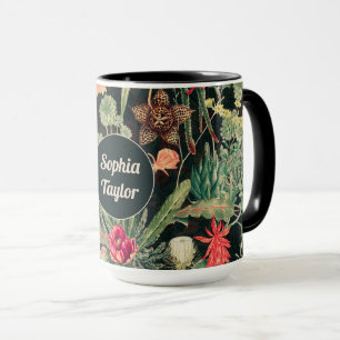 Zwarte kleurrijke cactus mok
