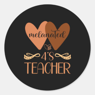 Zwarte kleuterschool 4 S dagopvang leraar zwarte g Ronde Sticker