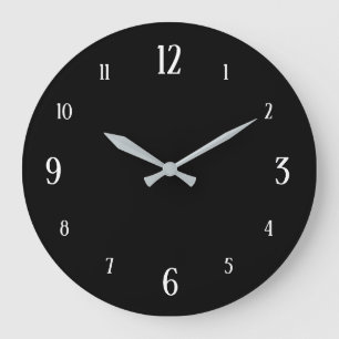 Zwarte klok met witte getallen Modern