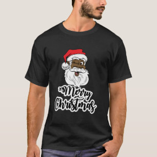 Zwarte knipogende Kerstman Blij Afro-Amerikaanse K T-shirt